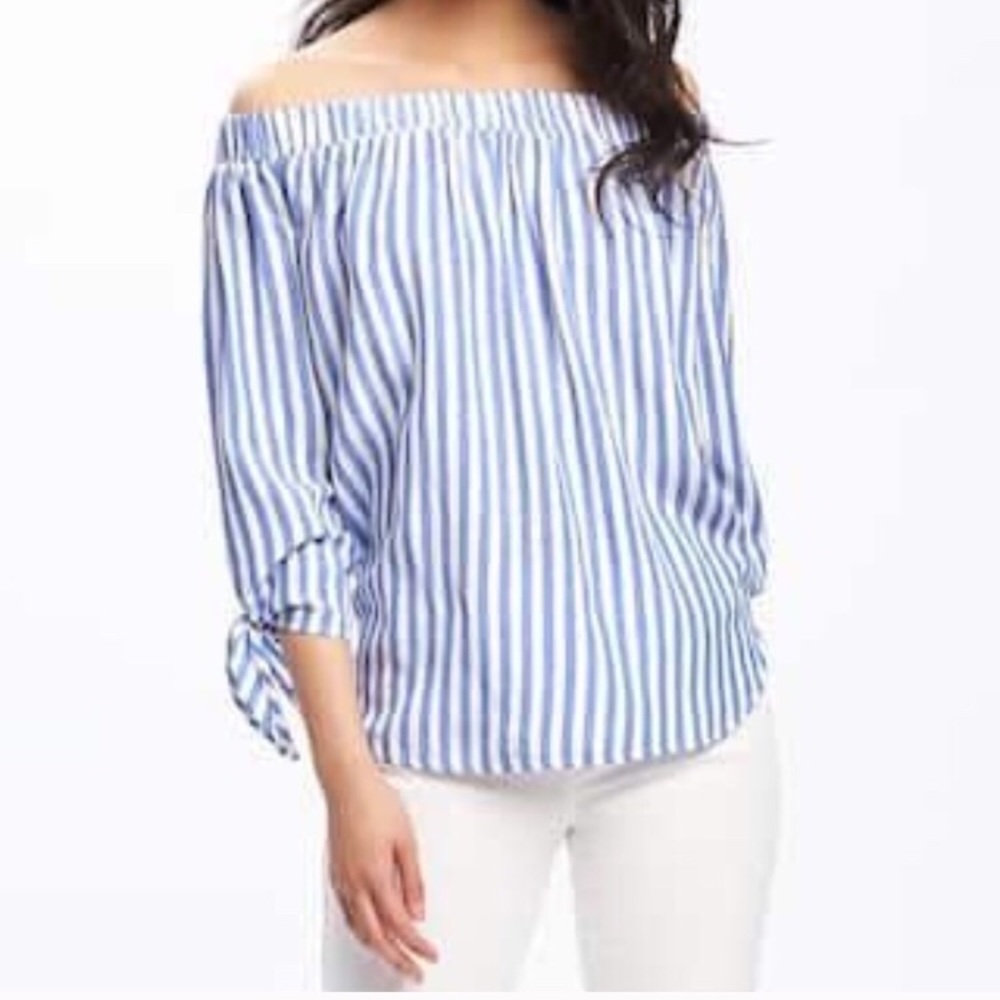 Off the shoulder striped top